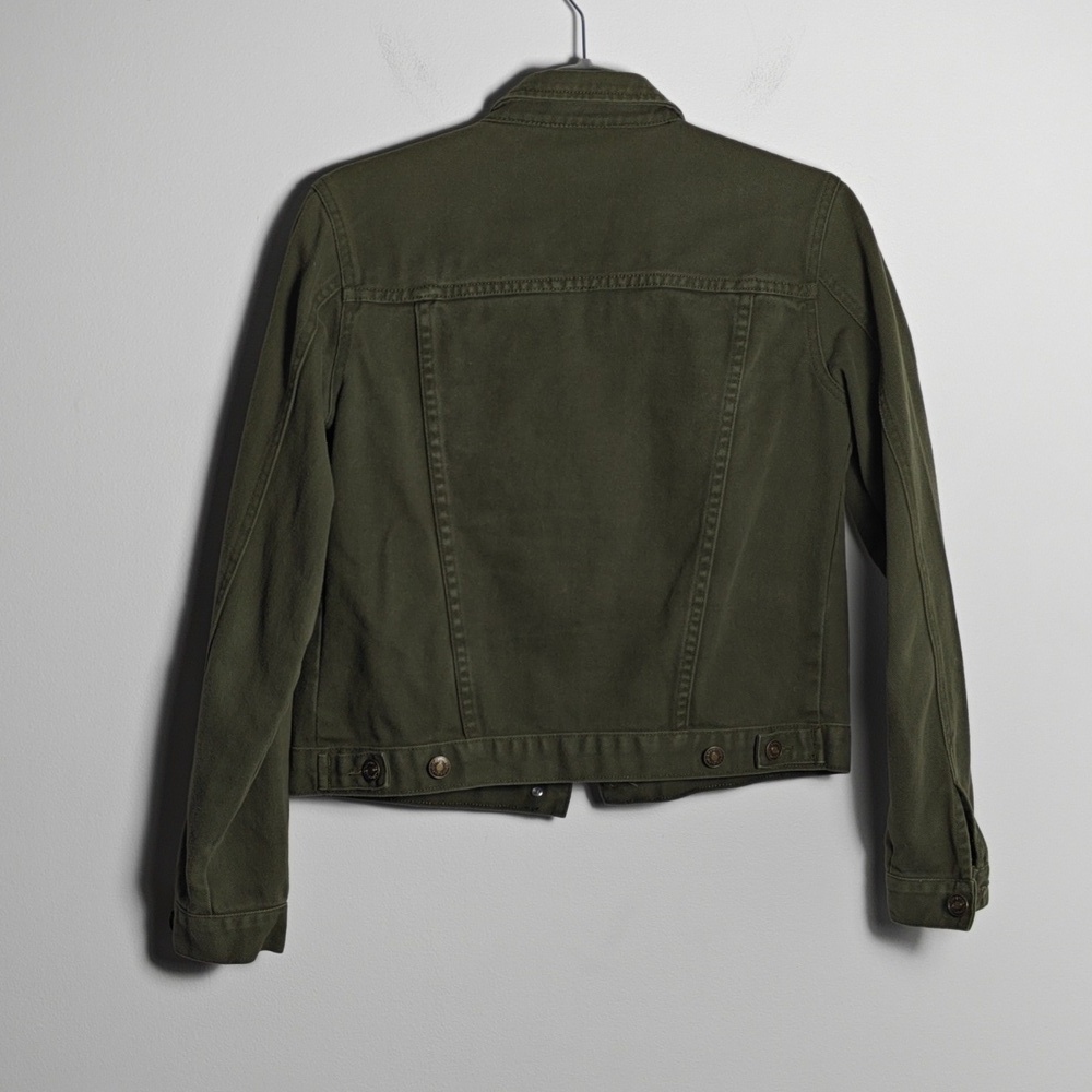 NEWPORT NEWS JEANOLOGY COLLECTION Olive Green Jean Jacket Size 4 - Picture 11 of 16